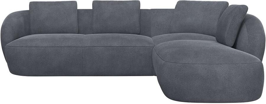 FLEXLUX Hoekbank Torino rond L-vorm bankhoek met ottomane Modern organisch bankontwerp koudschuim golfvering - Foto 4