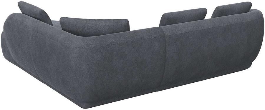 FLEXLUX Hoekbank Torino rond L-vorm bankhoek met ottomane Modern organisch bankontwerp koudschuim golfvering - Foto 2