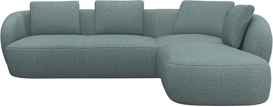 FLEXLUX Hoekbank Torino rond L-vorm bankhoek met ottomane Modern organisch bankontwerp koudschuim golfvering - Foto 4