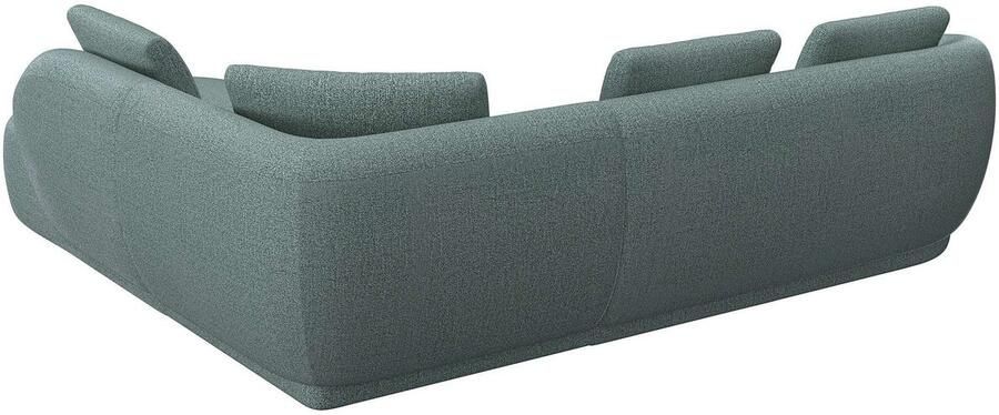 FLEXLUX Hoekbank Torino rond L-vorm bankhoek met ottomane Modern organisch bankontwerp koudschuim golfvering - Foto 2