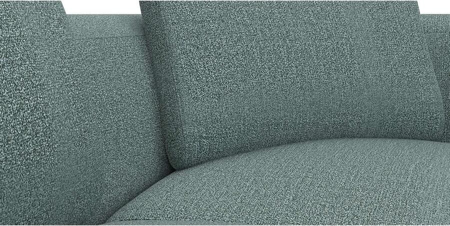 FLEXLUX Hoekbank Torino rond L-vorm bankhoek met ottomane Modern organisch bankontwerp koudschuim golfvering