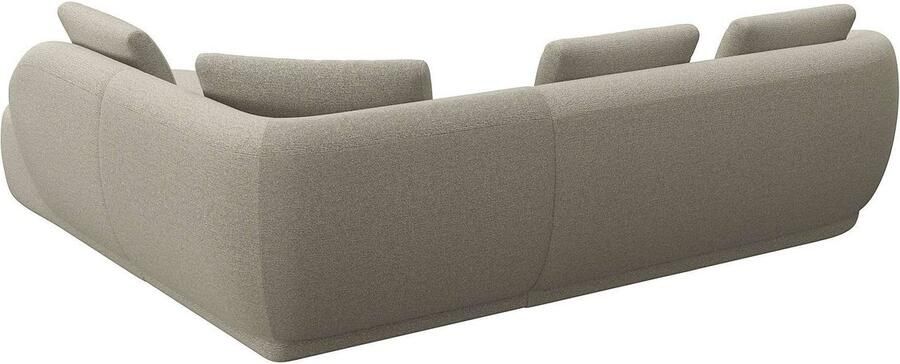 FLEXLUX Hoekbank Torino rond L-vorm bankhoek met ottomane Modern organisch bankontwerp koudschuim golfvering - Foto 2