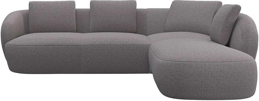 FLEXLUX Hoekbank Torino rond L-vorm bankhoek met ottomane Modern organisch bankontwerp koudschuim golfvering - Foto 4
