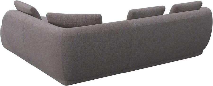 FLEXLUX Hoekbank Torino rond L-vorm bankhoek met ottomane Modern organisch bankontwerp koudschuim golfvering - Foto 2