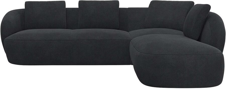 FLEXLUX Hoekbank Torino rond L-vorm bankhoek met ottomane Modern organisch bankontwerp koudschuim golfvering - Foto 4