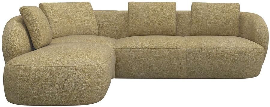 FLEXLUX Hoekbank Torino rond L-vorm bankhoek met ottomane Modern organisch bankontwerp koudschuim golfvering - Foto 4