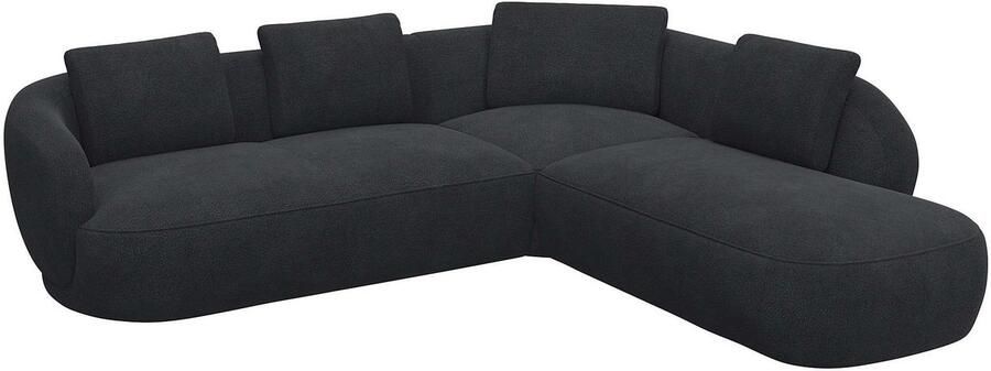 FLEXLUX Hoekbank Torino rond L-vorm bankhoek met ottomane Modern organisch bankontwerp koudschuim golfvering - Foto 3