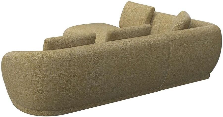 FLEXLUX Hoekbank Torino rond L-vorm bankhoek met ottomane Modern organisch bankontwerp koudschuim golfvering - Foto 2