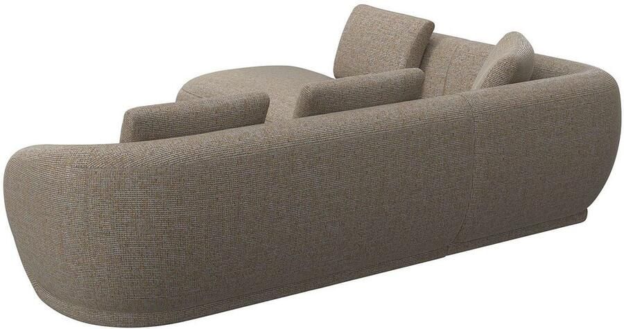 FLEXLUX Hoekbank Torino rond L-vorm bankhoek met ottomane Modern organisch bankontwerp koudschuim golfvering - Foto 2