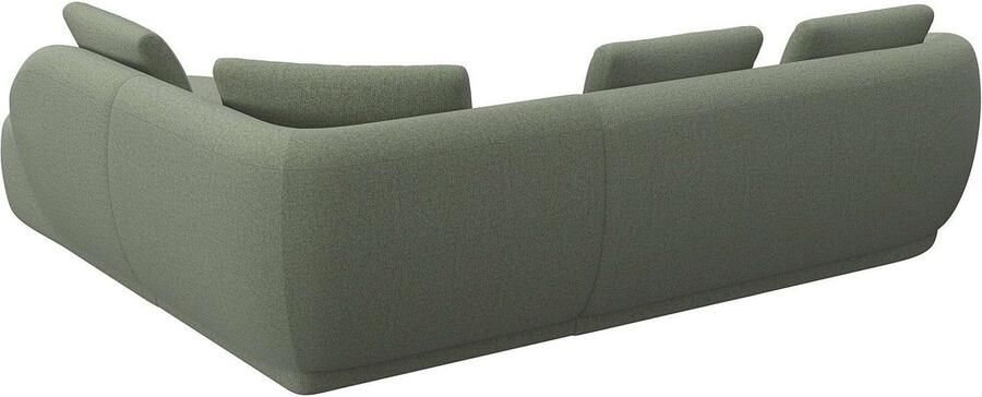 FLEXLUX Hoekbank Torino rond L-vorm bankhoek met ottomane Modern organisch bankontwerp koudschuim golfvering - Foto 2