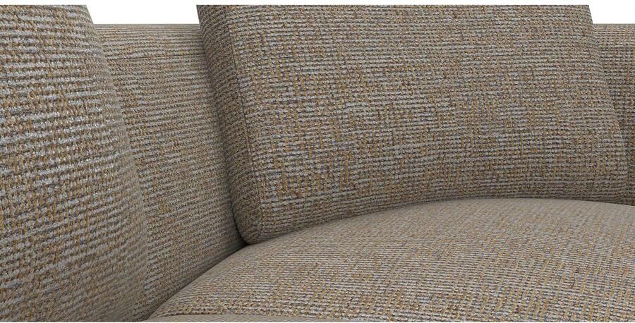 FLEXLUX Hoekbank Torino rond L-vorm bankhoek met ottomane Modern organisch bankontwerp koudschuim golfvering