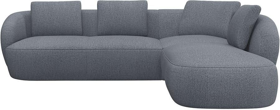 FLEXLUX Hoekbank Torino rond L-vorm bankhoek met ottomane Modern organisch bankontwerp koudschuim golfvering - Foto 4