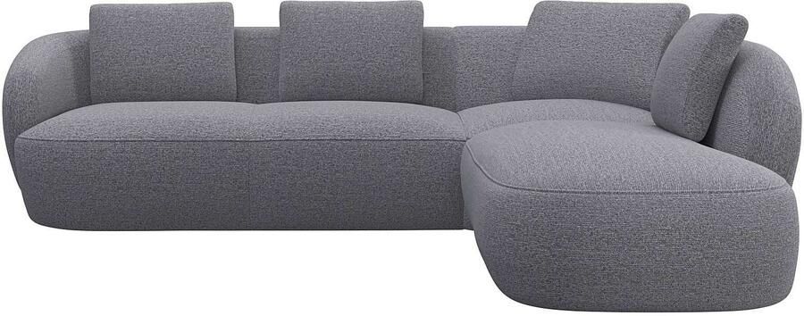 FLEXLUX Hoekbank Torino rond L-vorm bankhoek met ottomane Modern organisch bankontwerp koudschuim golfvering - Foto 4