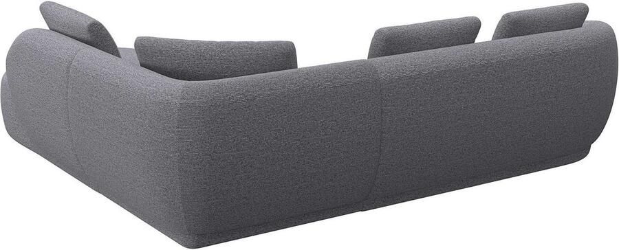 FLEXLUX Hoekbank Torino rond L-vorm bankhoek met ottomane Modern organisch bankontwerp koudschuim golfvering - Foto 2