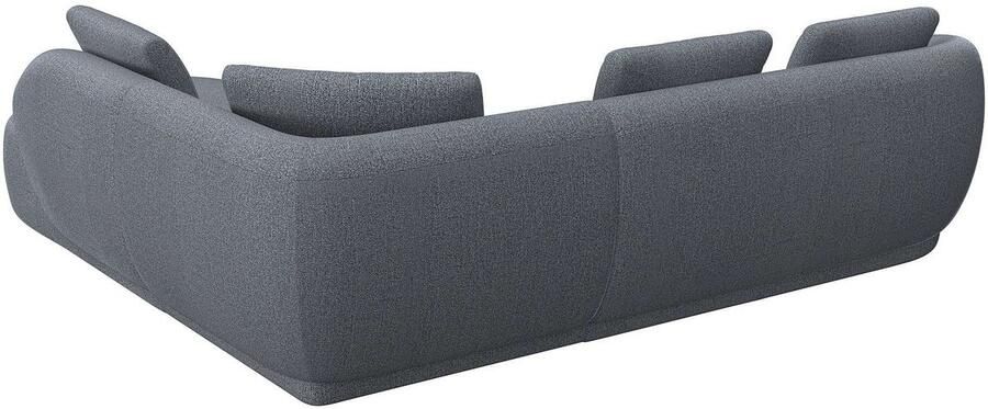 FLEXLUX Hoekbank Torino rond L-vorm bankhoek met ottomane Modern organisch bankontwerp koudschuim golfvering - Foto 2