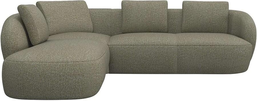 FLEXLUX Hoekbank Torino rond L-vorm bankhoek met ottomane Modern organisch bankontwerp koudschuim golfvering - Foto 4