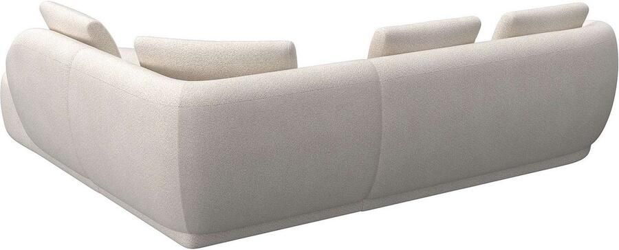 FLEXLUX Hoekbank Torino rond L-vorm bankhoek met ottomane Modern organisch bankontwerp koudschuim golfvering - Foto 2