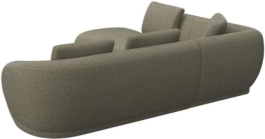 FLEXLUX Hoekbank Torino rond L-vorm bankhoek met ottomane Modern organisch bankontwerp koudschuim golfvering - Foto 2