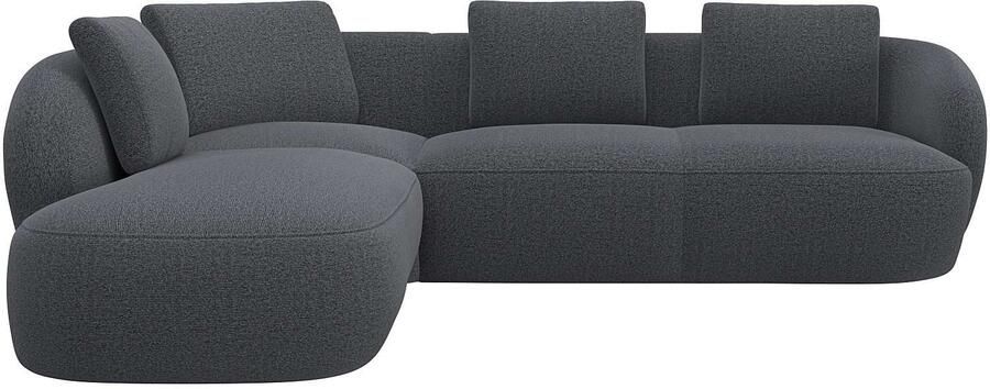 FLEXLUX Hoekbank Torino rond L-vorm bankhoek met ottomane Modern organisch bankontwerp koudschuim golfvering - Foto 4