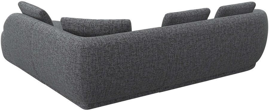 FLEXLUX Hoekbank Torino rond L-vorm bankhoek met ottomane Modern organisch bankontwerp koudschuim golfvering - Foto 2