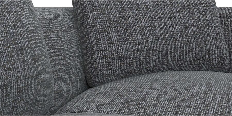 FLEXLUX Hoekbank Torino rond L-vorm bankhoek met ottomane Modern organisch bankontwerp koudschuim golfvering