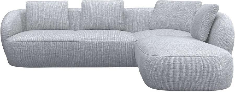 FLEXLUX Hoekbank Torino rond L-vorm bankhoek met ottomane Modern organisch bankontwerp koudschuim golfvering - Foto 4