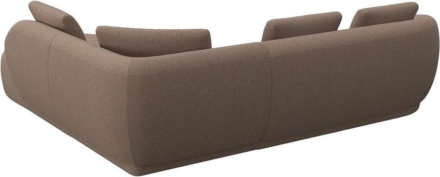 FLEXLUX Hoekbank Torino rond L-vorm bankhoek met ottomane Modern organisch bankontwerp koudschuim golfvering - Foto 2