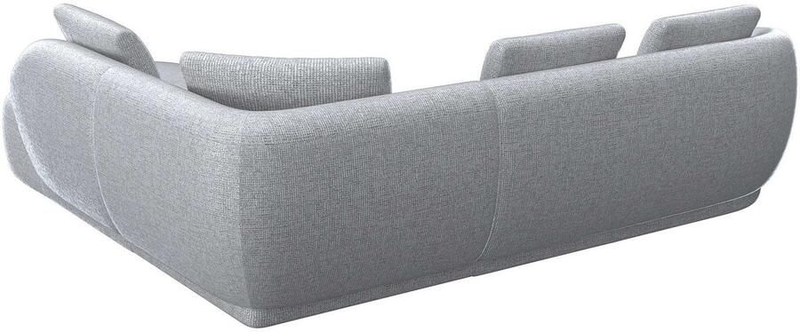 FLEXLUX Hoekbank Torino rond L-vorm bankhoek met ottomane Modern organisch bankontwerp koudschuim golfvering - Foto 2