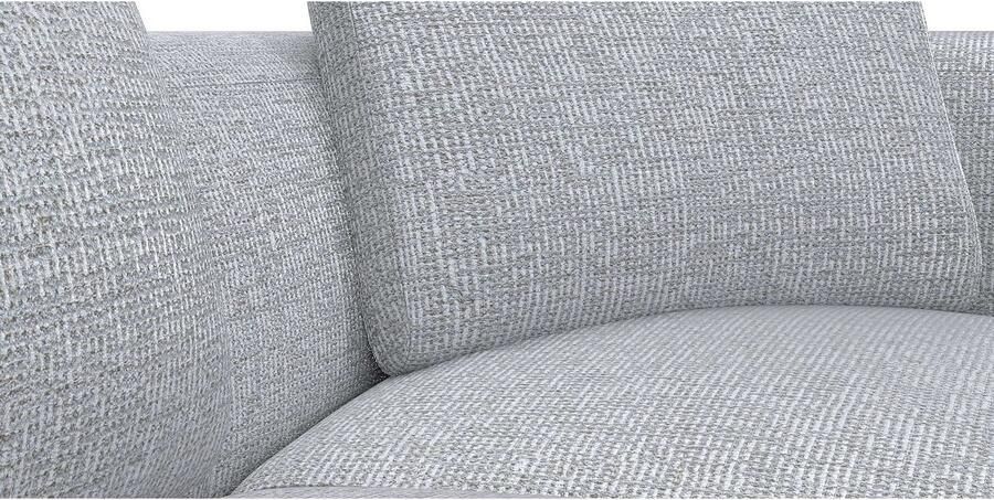 FLEXLUX Hoekbank Torino rond L-vorm bankhoek met ottomane Modern organisch bankontwerp koudschuim golfvering