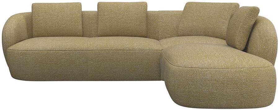 FLEXLUX Hoekbank Torino rond L-vorm bankhoek met ottomane Modern organisch bankontwerp koudschuim golfvering - Foto 4