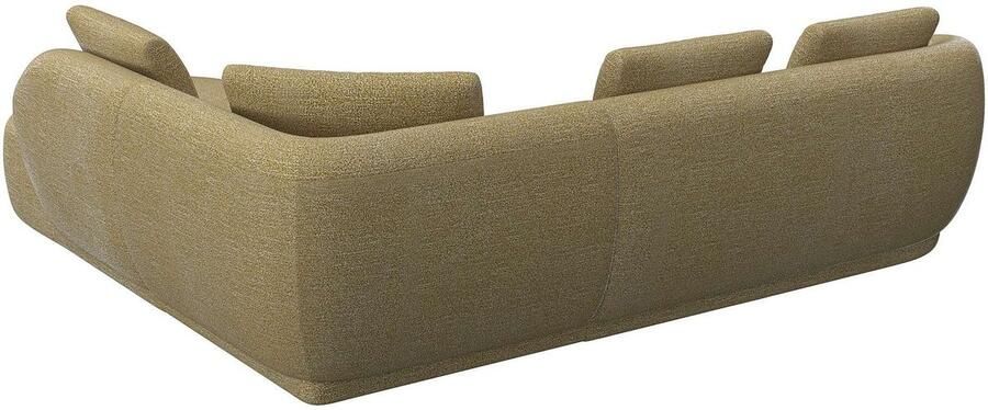 FLEXLUX Hoekbank Torino rond L-vorm bankhoek met ottomane Modern organisch bankontwerp koudschuim golfvering - Foto 2