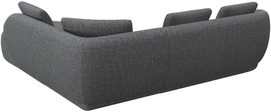 FLEXLUX Hoekbank Torino rond L-vorm bankhoek met ottomane Modern organisch bankontwerp koudschuim golfvering - Foto 2