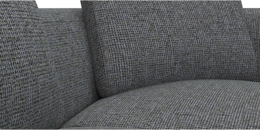 FLEXLUX Hoekbank Torino rond L-vorm bankhoek met ottomane Modern organisch bankontwerp koudschuim golfvering