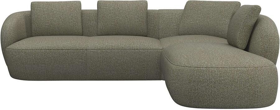 FLEXLUX Hoekbank Torino rond L-vorm bankhoek met ottomane Modern organisch bankontwerp koudschuim golfvering - Foto 4