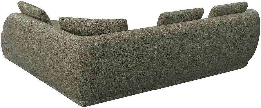 FLEXLUX Hoekbank Torino rond L-vorm bankhoek met ottomane Modern organisch bankontwerp koudschuim golfvering - Foto 2