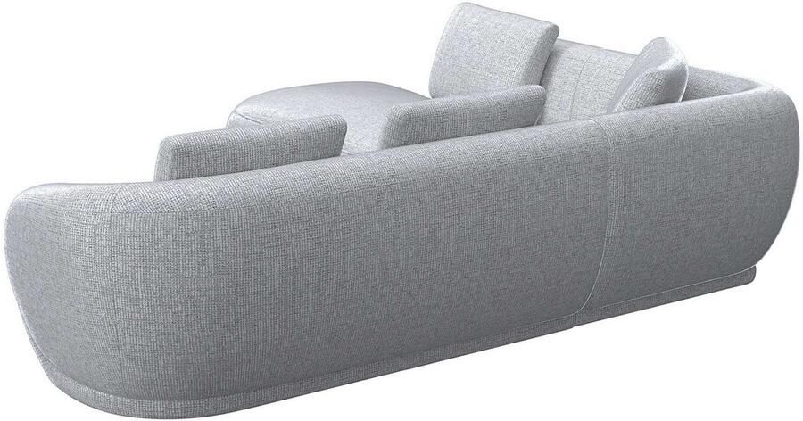 FLEXLUX Hoekbank Torino rond L-vorm bankhoek met ottomane Modern organisch bankontwerp koudschuim golfvering - Foto 2