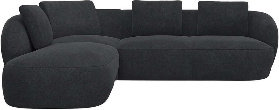 FLEXLUX Hoekbank Torino rond L-vorm bankhoek met ottomane Modern organisch bankontwerp koudschuim golfvering - Foto 4