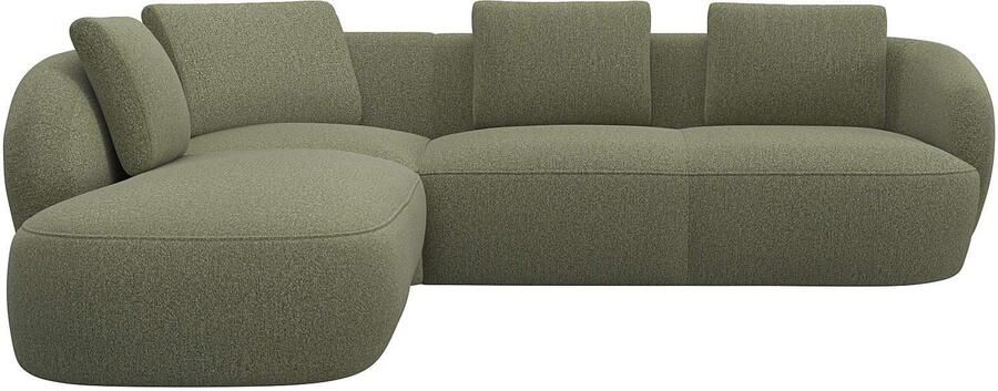 FLEXLUX Hoekbank Torino rond L-vorm bankhoek met ottomane Modern organisch bankontwerp koudschuim golfvering - Foto 4