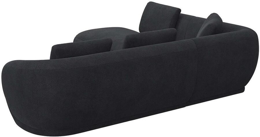 FLEXLUX Hoekbank Torino rond L-vorm bankhoek met ottomane Modern organisch bankontwerp koudschuim golfvering - Foto 2