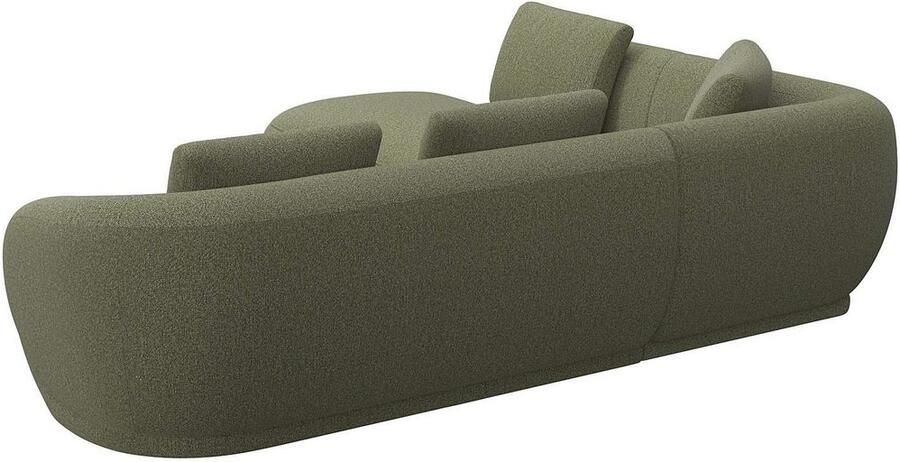 FLEXLUX Hoekbank Torino rond L-vorm bankhoek met ottomane Modern organisch bankontwerp koudschuim golfvering - Foto 2