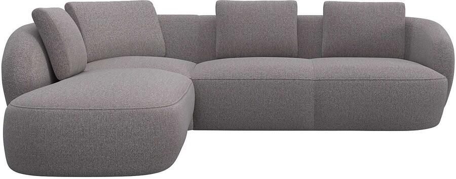 FLEXLUX Hoekbank Torino rond L-vorm bankhoek met ottomane Modern organisch bankontwerp koudschuim golfvering - Foto 4