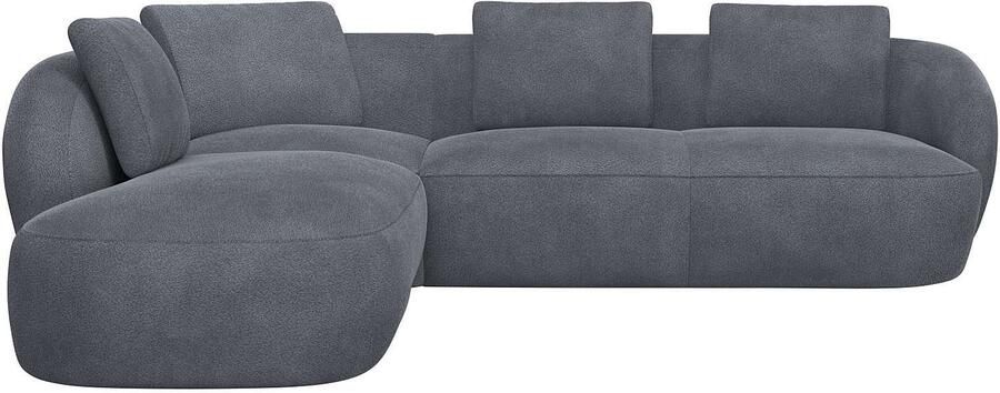 FLEXLUX Hoekbank Torino rond L-vorm bankhoek met ottomane Modern organisch bankontwerp koudschuim golfvering - Foto 4