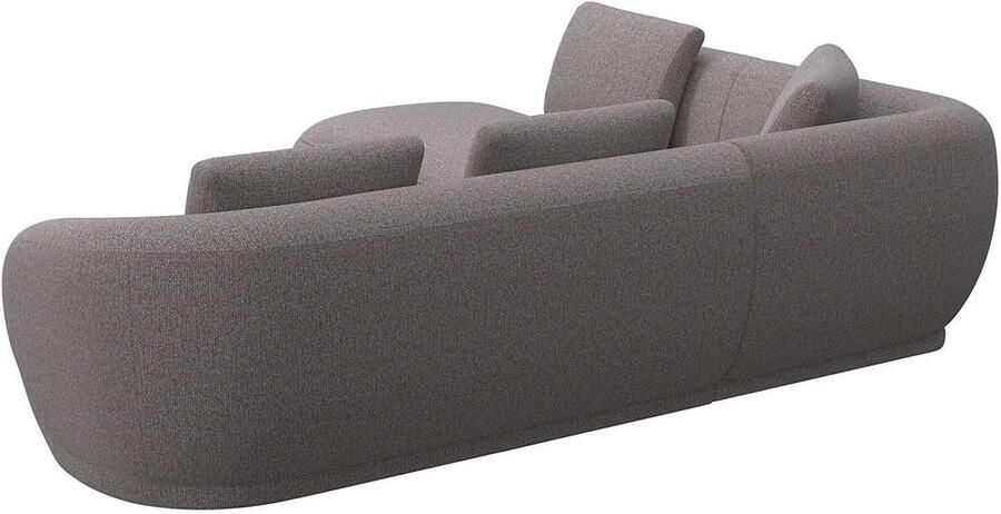 FLEXLUX Hoekbank Torino rond L-vorm bankhoek met ottomane Modern organisch bankontwerp koudschuim golfvering - Foto 2