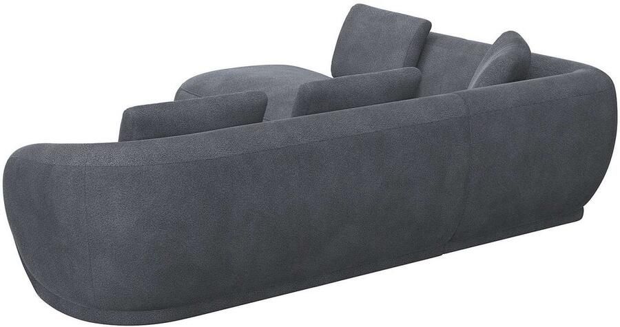 FLEXLUX Hoekbank Torino rond L-vorm bankhoek met ottomane Modern organisch bankontwerp koudschuim golfvering - Foto 2