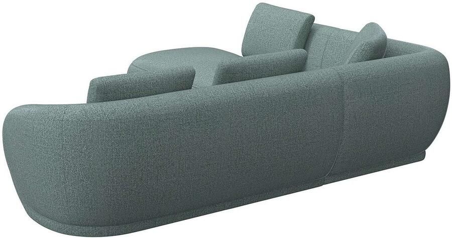 FLEXLUX Hoekbank Torino rond L-vorm bankhoek met ottomane Modern organisch bankontwerp koudschuim golfvering - Foto 2