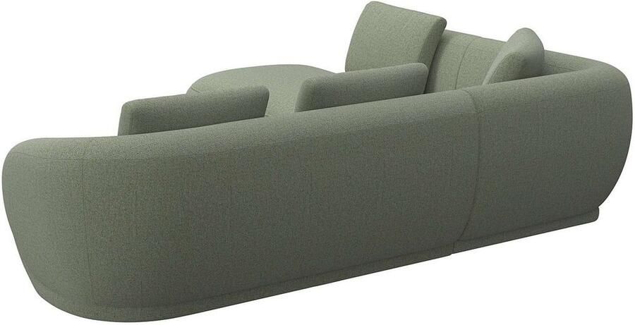 FLEXLUX Hoekbank Torino rond L-vorm bankhoek met ottomane Modern organisch bankontwerp koudschuim golfvering - Foto 2