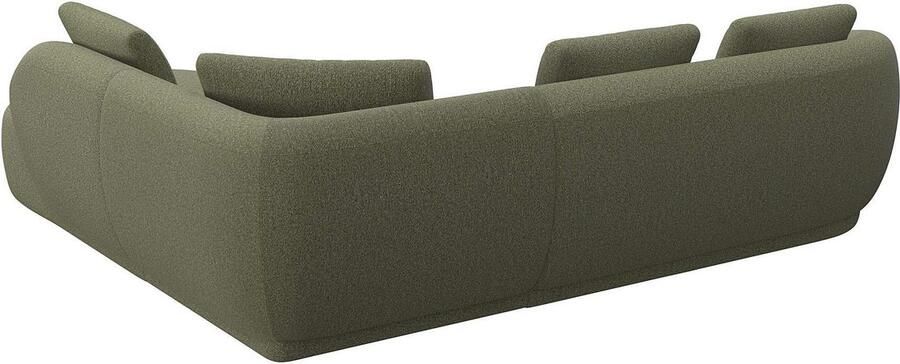 FLEXLUX Hoekbank Torino rond L-vorm bankhoek met ottomane Modern organisch bankontwerp koudschuim golfvering - Foto 2