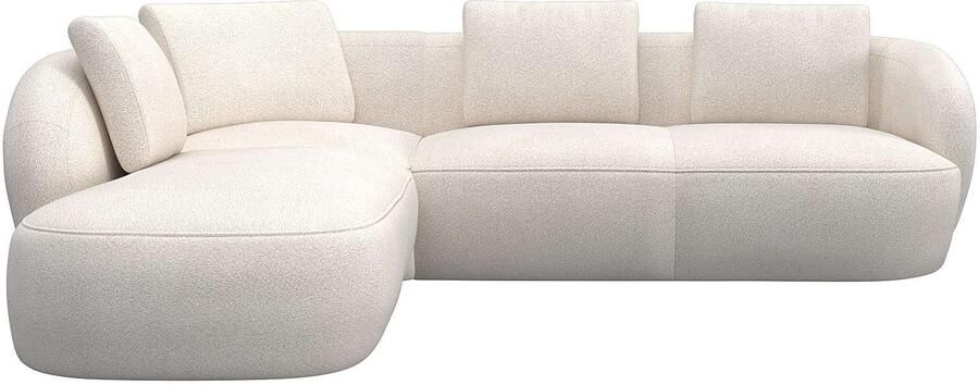 FLEXLUX Hoekbank Torino rond L-vorm bankhoek met ottomane Modern organisch bankontwerp koudschuim golfvering - Foto 4