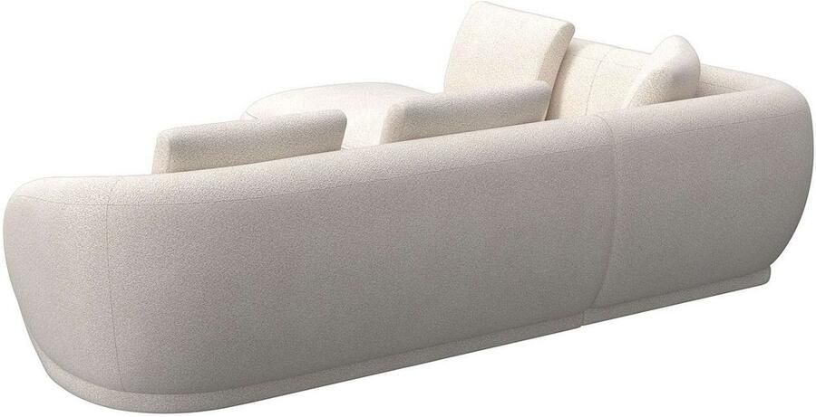 FLEXLUX Hoekbank Torino rond L-vorm bankhoek met ottomane Modern organisch bankontwerp koudschuim golfvering - Foto 2