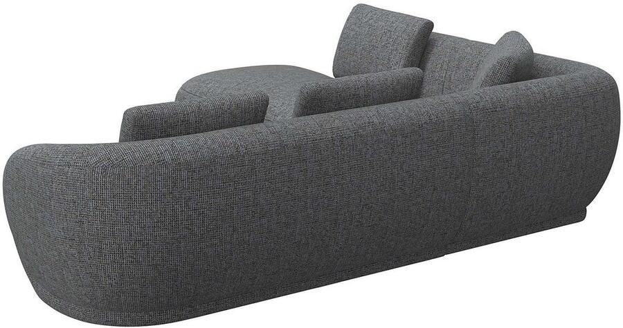 FLEXLUX Hoekbank Torino rond L-vorm bankhoek met ottomane Modern organisch bankontwerp koudschuim golfvering - Foto 2